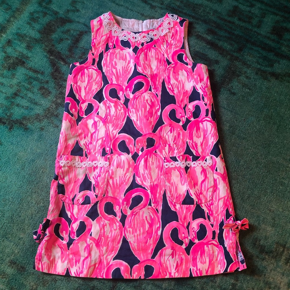 Lily Pulitzer pink flamingo girls summer dress